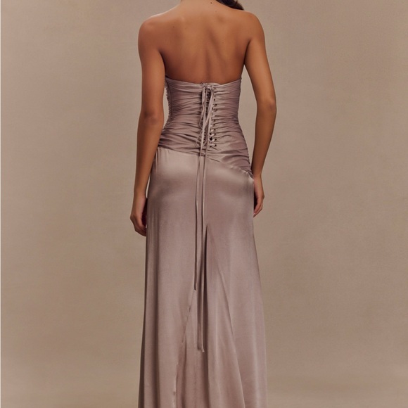 Meshki Serena Strapless Tafetta Maxi Dress - Bronze Taupe - Picture 2 of 4